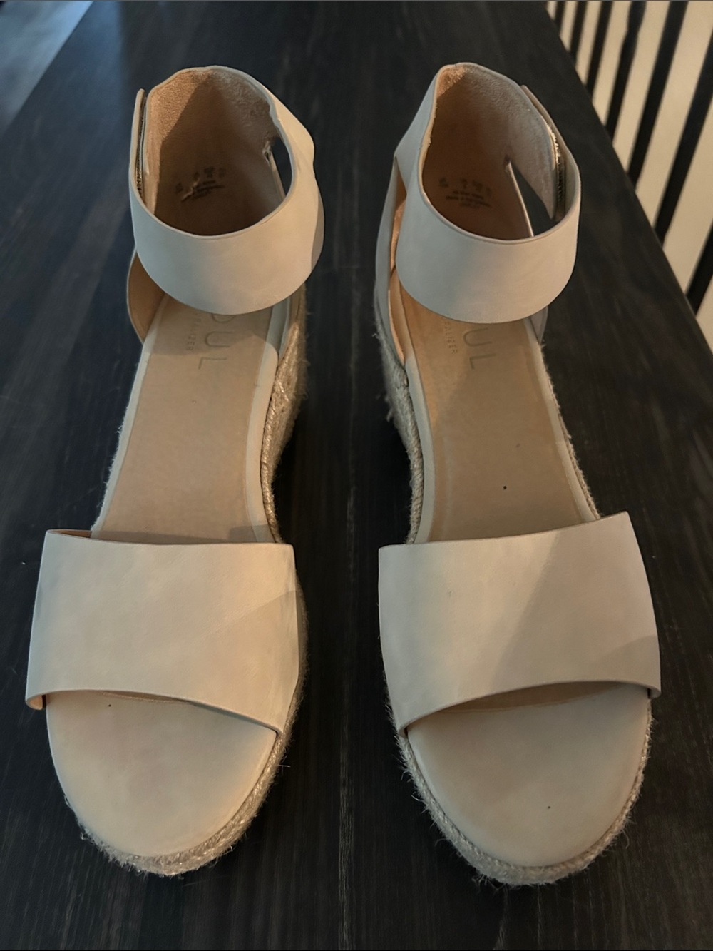 SOUL Naturalizer Neutral Cream Espadrille Ankle-Strap Wedge Sandals